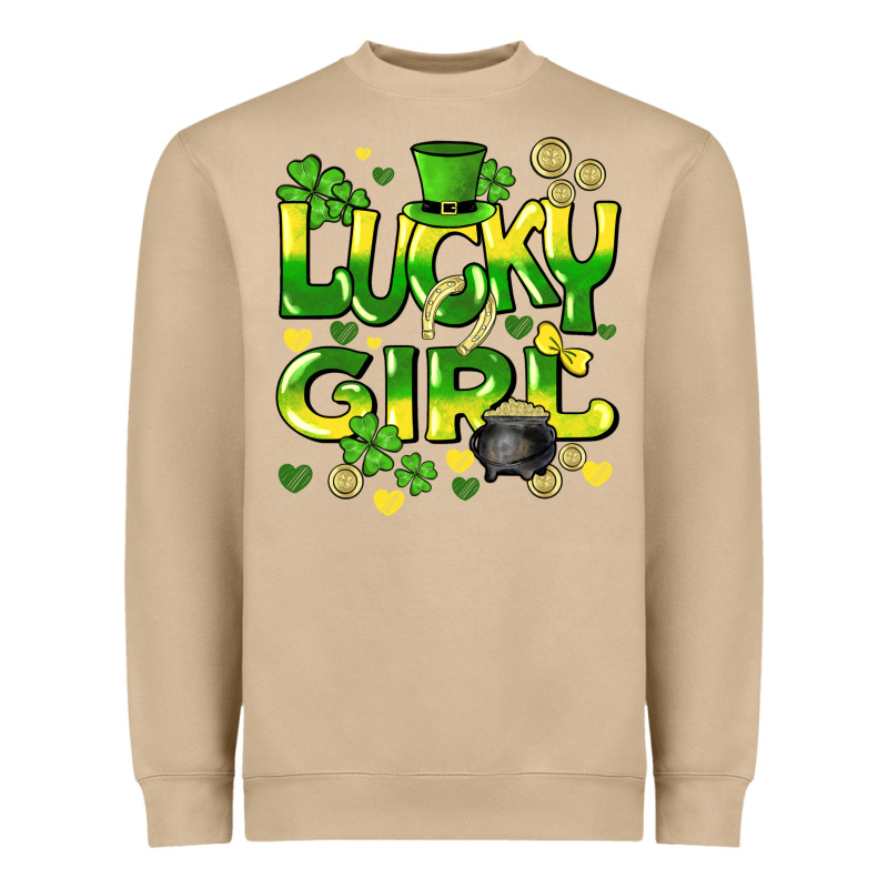 Lucky Girl St. Patricks Day Heavyweight Sweatshirt by HowdyJamesFarm | Teevron