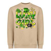 Mushroom lucky girl st. patricks day Heavyweight Sweatshirt - HowdyJamesFarm