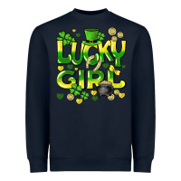 Navy lucky girl st. patricks day Heavyweight Sweatshirt - HowdyJamesFarm