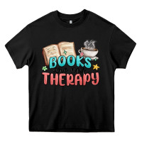Black books are my therapy Heavy Core Tee - MaliasSmallBusiness