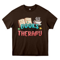 Chocolate Brown books are my therapy Heavy Core Tee - MaliasSmallBusiness