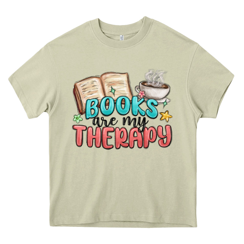 Books Are My Therapy Heavy Core Tee by MaliasSmallBusiness | Teevron
