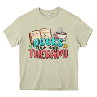 Mossy books are my therapy Heavy Core Tee - MaliasSmallBusiness