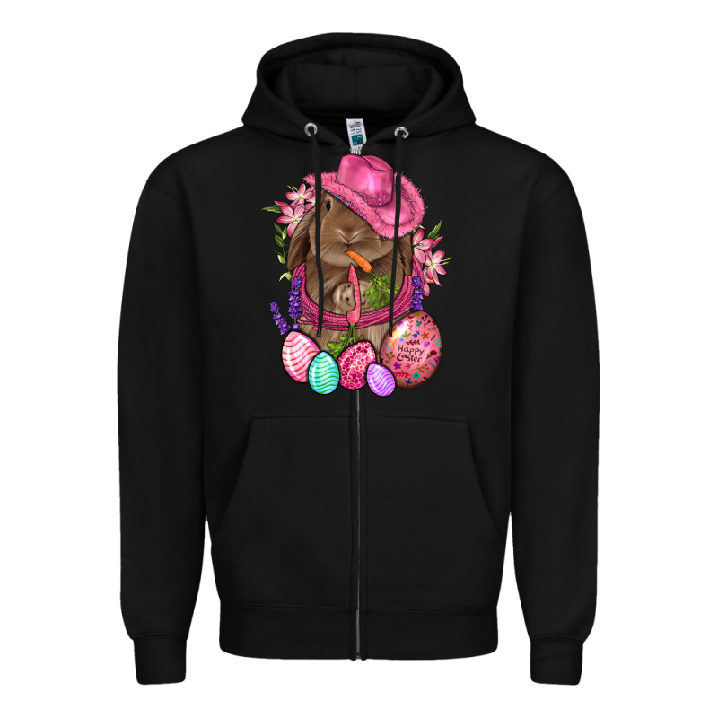 Cowboy Rabbit Easter Zipper Hoodie by BundleAndBundleShop | Teevron