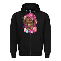 Black Cowboy Rabbit Easter Zipper Hoodie - BundleAndBundleShop