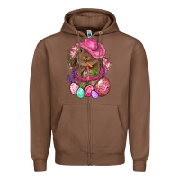 Chestnut Cowboy Rabbit Easter Zipper Hoodie - BundleAndBundleShop