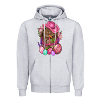 Heather Grey Cowboy Rabbit Easter Zipper Hoodie - BundleAndBundleShop