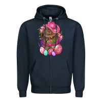 Navy Cowboy Rabbit Easter Zipper Hoodie - BundleAndBundleShop