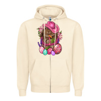 Sandshell Cowboy Rabbit Easter Zipper Hoodie - BundleAndBundleShop