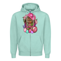 Seafoam Cowboy Rabbit Easter Zipper Hoodie - BundleAndBundleShop