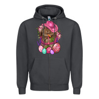 Smoke Cowboy Rabbit Easter Zipper Hoodie - BundleAndBundleShop