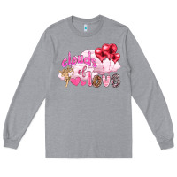 Heather Grey Clouds of love with balloons Valentine's Day Long Sleeve Tee - HowdyJamesFarm