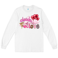 White Clouds of love with balloons Valentine's Day Long Sleeve Tee - HowdyJamesFarm
