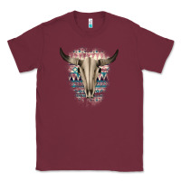 Burgundy Western Aztec Bull Skull Classic Tee - Bettercallsaul