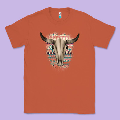 Western Aztec Bull Skull Classic Tee Designed By Bettercallsaul