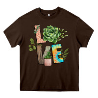 Chocolate Brown plant love Heavy Core Tee - NancyCooperArtShop