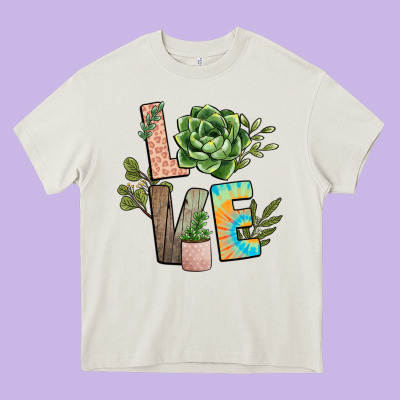 Plant Love Heavy Core Tee Designed By Nancycooperartshop