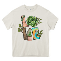 Cream plant love Heavy Core Tee - NancyCooperArtShop