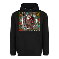 Black Rodeo Santa Heavyweight Hoodie - CowhideDigitalArt