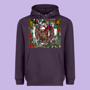 Rodeo Santa Heavyweight Hoodie Designed By Cowhidedigitalart