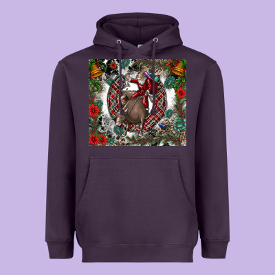 Rodeo Santa Heavyweight Hoodie Designed By Cowhidedigitalart