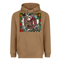 Toasted Coconut Rodeo Santa Heavyweight Hoodie - CowhideDigitalArt