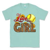 Seafoam Love My Girl Softball Classic Tee - LillyAllenDesigns