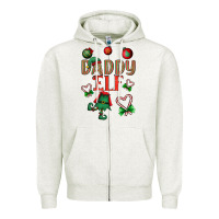 Oatmeal Heather Daddy Elf Zipper Hoodie - BundleAndBundleShop