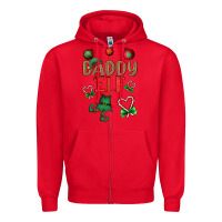 Red Daddy Elf Zipper Hoodie - BundleAndBundleShop