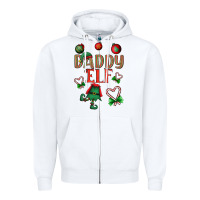 White Daddy Elf Zipper Hoodie - BundleAndBundleShop