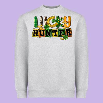Lucky Hunter St. Patrick's Day Heavyweight Sweatshirt Designed By Cowgirlartshop