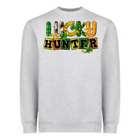 Heather Grey Lucky hunter St. Patrick's Day Heavyweight Sweatshirt - CowGirlArtShop