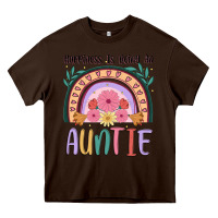 Chocolate Brown happiness is being an auntie Heavy Core Tee - JahusDesignShop