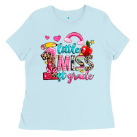 Baby Blue little miss first grade Ladies Tee - NancyCooperArtShop