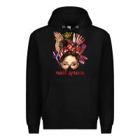 Black nail queen messy bun with crown bbs Premium Hoodie - BundleAndBundleShop
