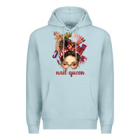 Blue Mist nail queen messy bun with crown bbs Premium Hoodie - BundleAndBundleShop