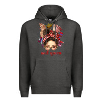 Charcoal Heather nail queen messy bun with crown bbs Premium Hoodie - BundleAndBundleShop