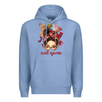 Colony Blue nail queen messy bun with crown bbs Premium Hoodie - BundleAndBundleShop
