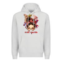 Dove Grey nail queen messy bun with crown bbs Premium Hoodie - BundleAndBundleShop
