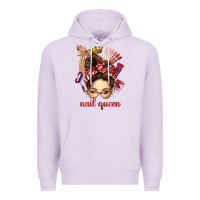 Lilac nail queen messy bun with crown bbs Premium Hoodie - BundleAndBundleShop