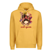 Mustard nail queen messy bun with crown bbs Premium Hoodie - BundleAndBundleShop
