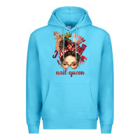 Ocean Blue nail queen messy bun with crown bbs Premium Hoodie - BundleAndBundleShop