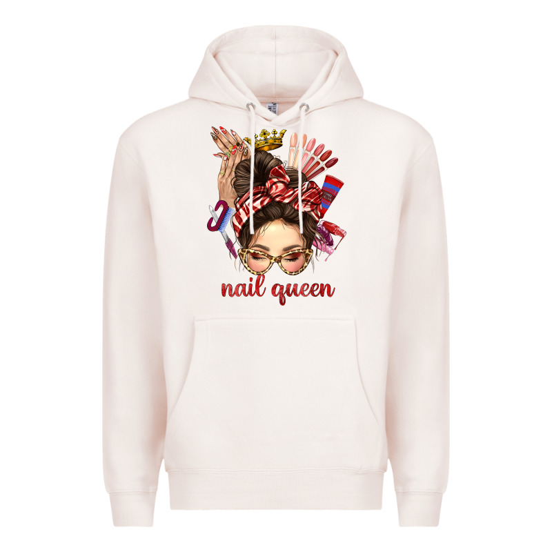 Nail Queen Messy Bun With Crown Bbs Premium Hoodie by BundleAndBundleShop | Teevron