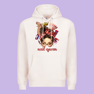 Nail Queen Messy Bun With Crown Bbs Premium Hoodie Designed By Bundleandbundleshop
