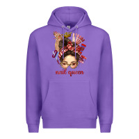 Purple nail queen messy bun with crown bbs Premium Hoodie - BundleAndBundleShop