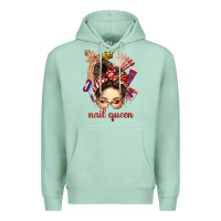 Seafoam nail queen messy bun with crown bbs Premium Hoodie - BundleAndBundleShop