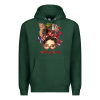 Sports Green nail queen messy bun with crown bbs Premium Hoodie - BundleAndBundleShop