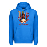 True Royal nail queen messy bun with crown bbs Premium Hoodie - BundleAndBundleShop