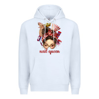 White nail queen messy bun with crown bbs Premium Hoodie - BundleAndBundleShop