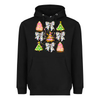 Black Christmas Trees And Bow Heavyweight Hoodie - CowhideDigitalArt